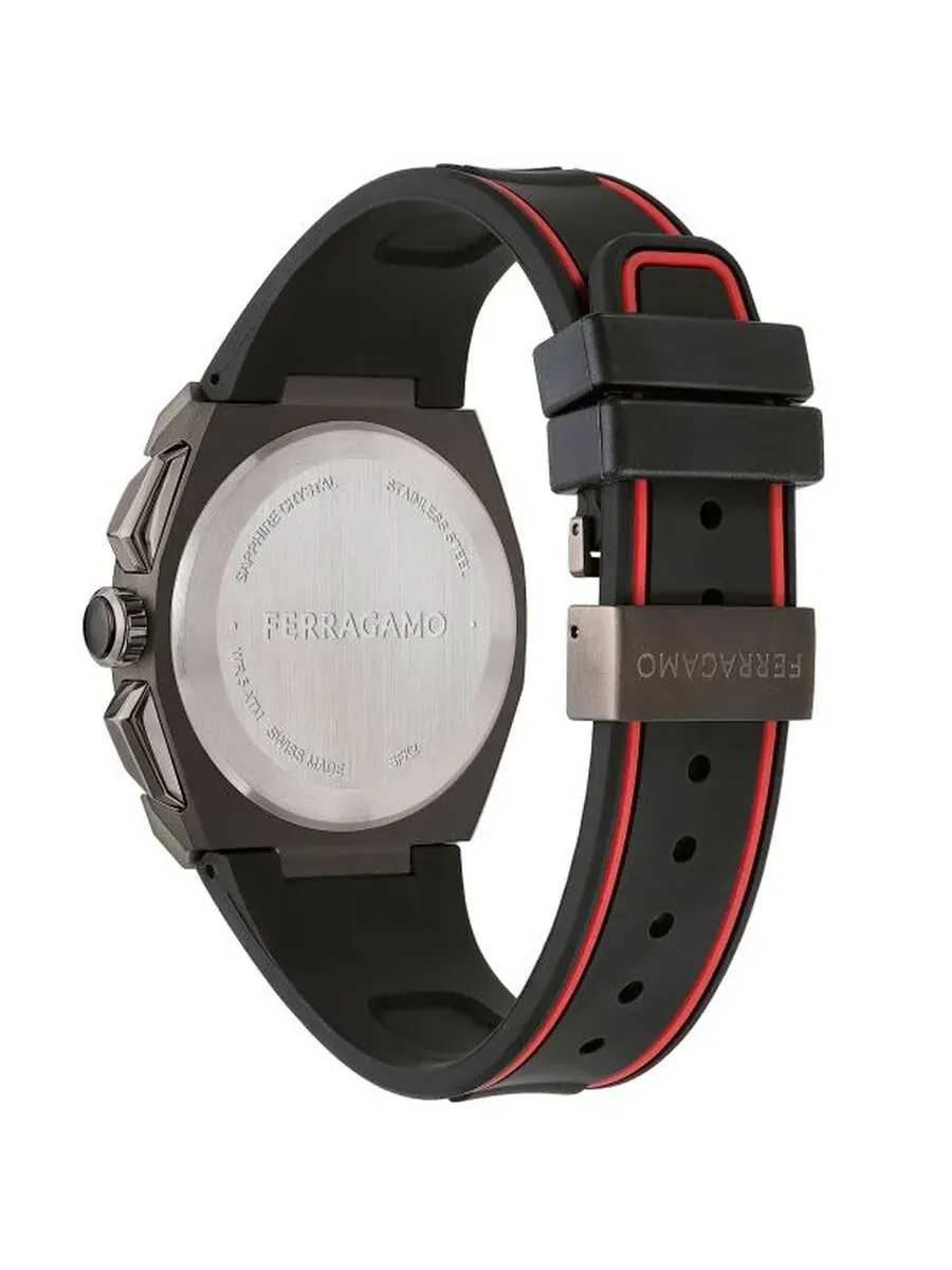 Мужские часы Ferragamo Edge Chronograph Quartz с черным циферблатом SFK200323 — изображение 3 из 3, оттенок серый