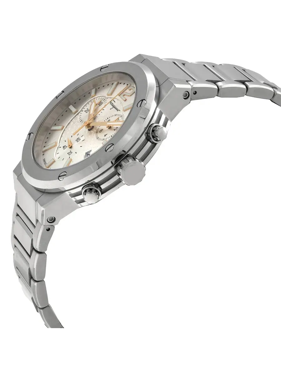 Мужские кварцевые часы-хронограф Ferragamo F-80 SFJE00324 — изображение 2 из 3, оттенок серебряный