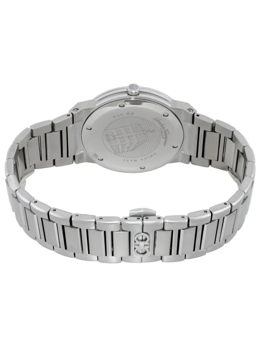 Мужские часы Ferragamo F-80 Classic Quartz с черным циферблатом SFDT02423 — изображение 3 из 3, оттенок серебряный