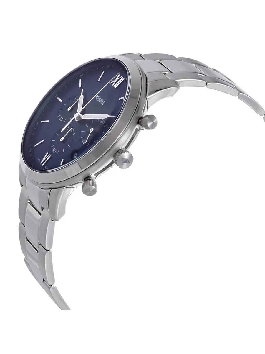 Мужские часы Fossil Neutra Chronograph Quartz с синим циферблатом FS5792 — изображение 2 из 3, оттенок серебряный