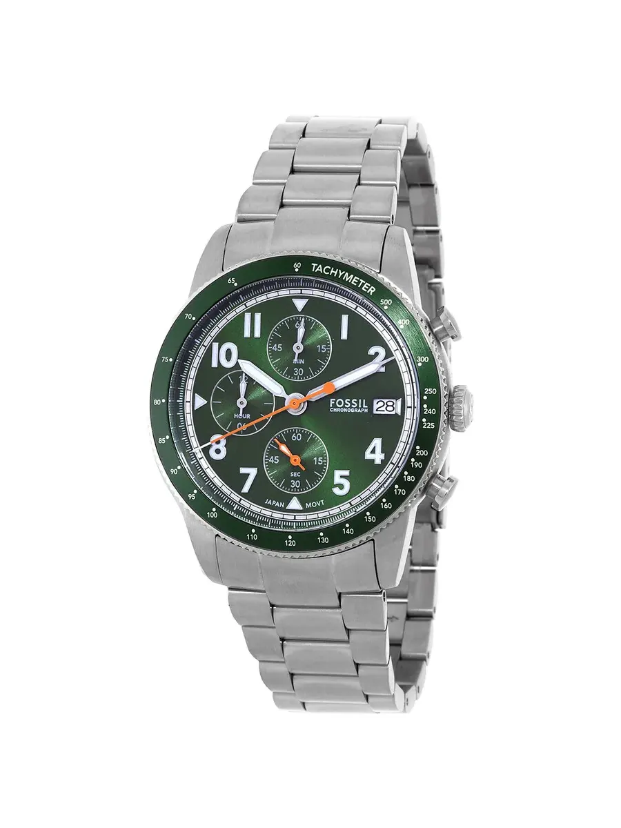 Мужские часы Fossil Sport Tourer Chronograph Quartz с зеленым циферблатом FS6048 — изображение 1 из 3, оттенок зеленый