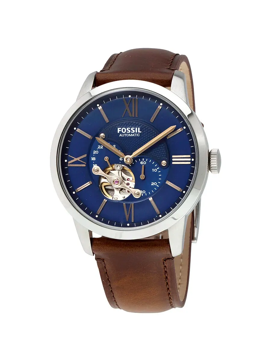 Мужские автоматические часы Fossil Townsman с синим сатинированным циферблатом ME3110 — 1
