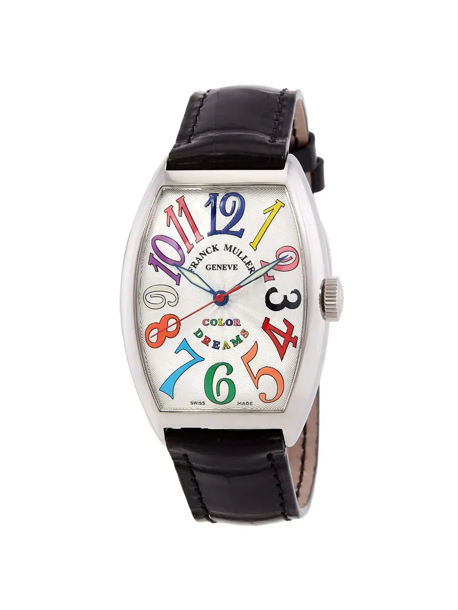 Женские часы Franck Muller Cintree Curvex Automatic с белым циферблатом 5850 SC COL DR AC BK — серебристый