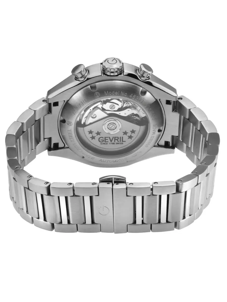 Мужские автоматические часы Gevril Ascari Chronograph с черным циферблатом, модель 48310B — изображение 2 из 3
