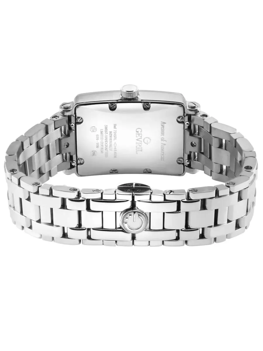 Женские мини-часы Gevril Avenue of Americas Mini Diamond Quartz 7245RLB — изображение 3 из 3, оттенок серебряный