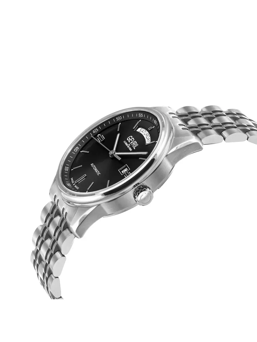 Мужские часы Gevril Excelsior Automatic с черным циферблатом 48205B — изображение 3 из 3, оттенок серебряный