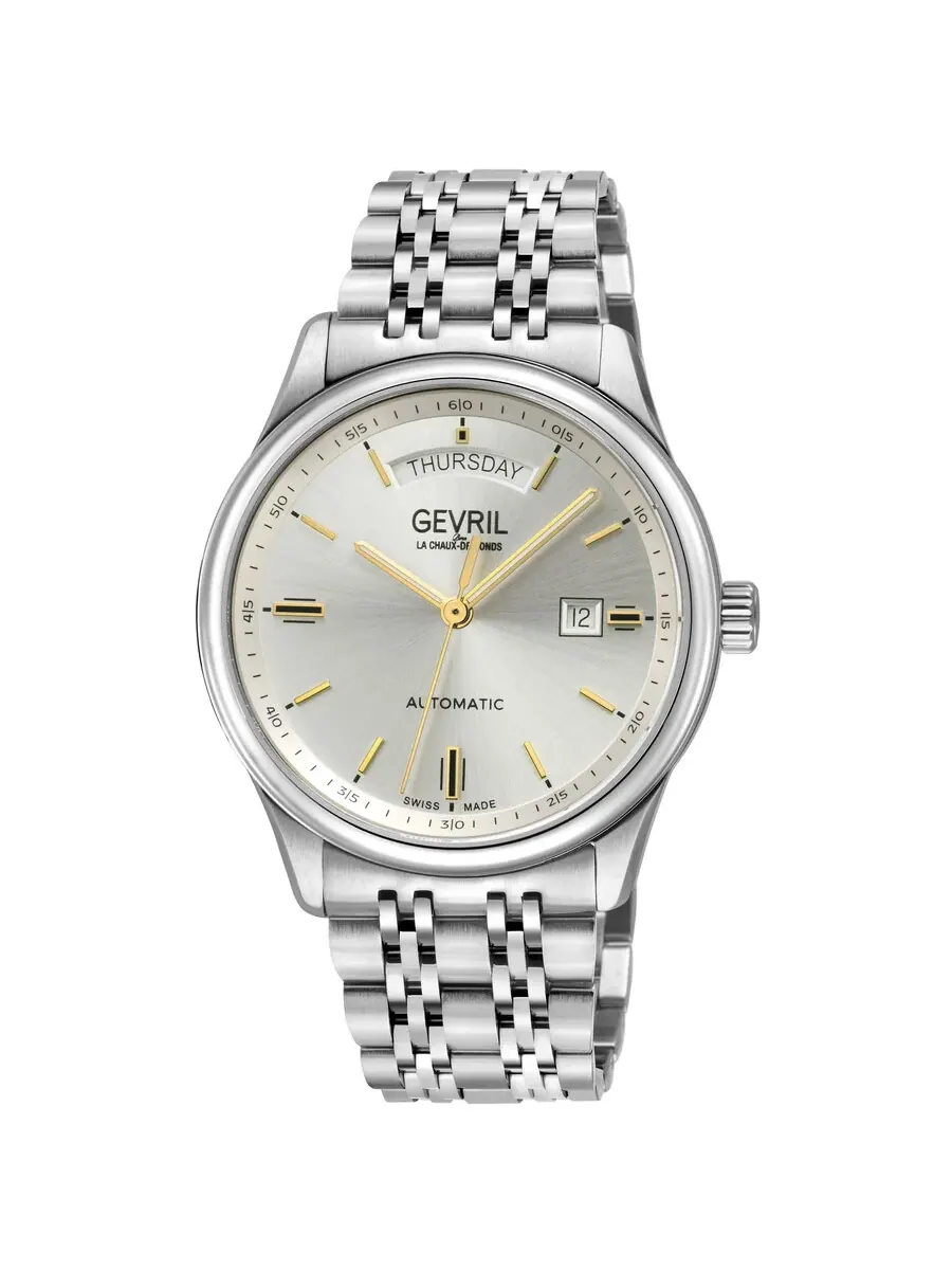 Мужские часы Gevril Excelsior Automatic с серебристым циферблатом 48206B — изображение 1 из 3, оттенок серебряный