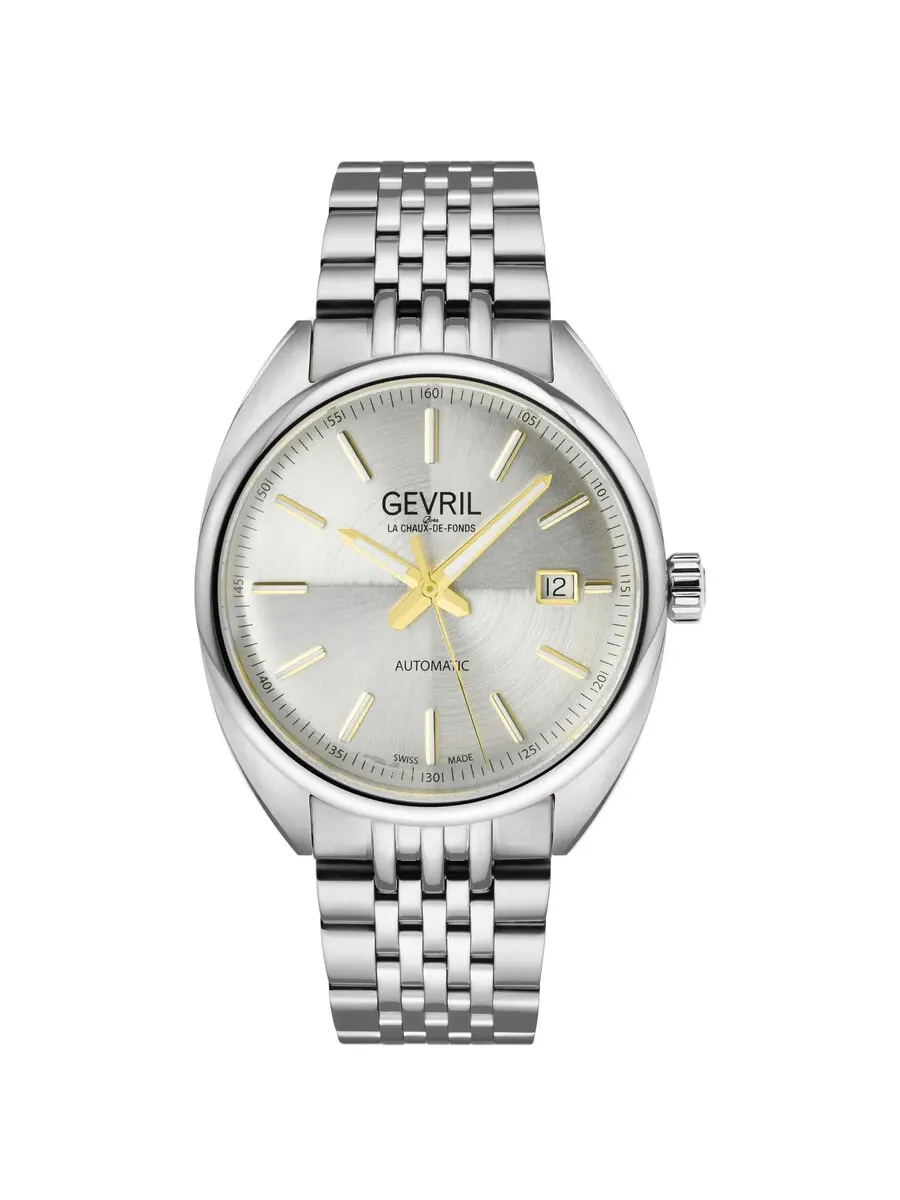 Мужские часы Gevril Five Points Automatic с серебристым циферблатом 48702 — изображение 1 из 3, оттенок серебряный