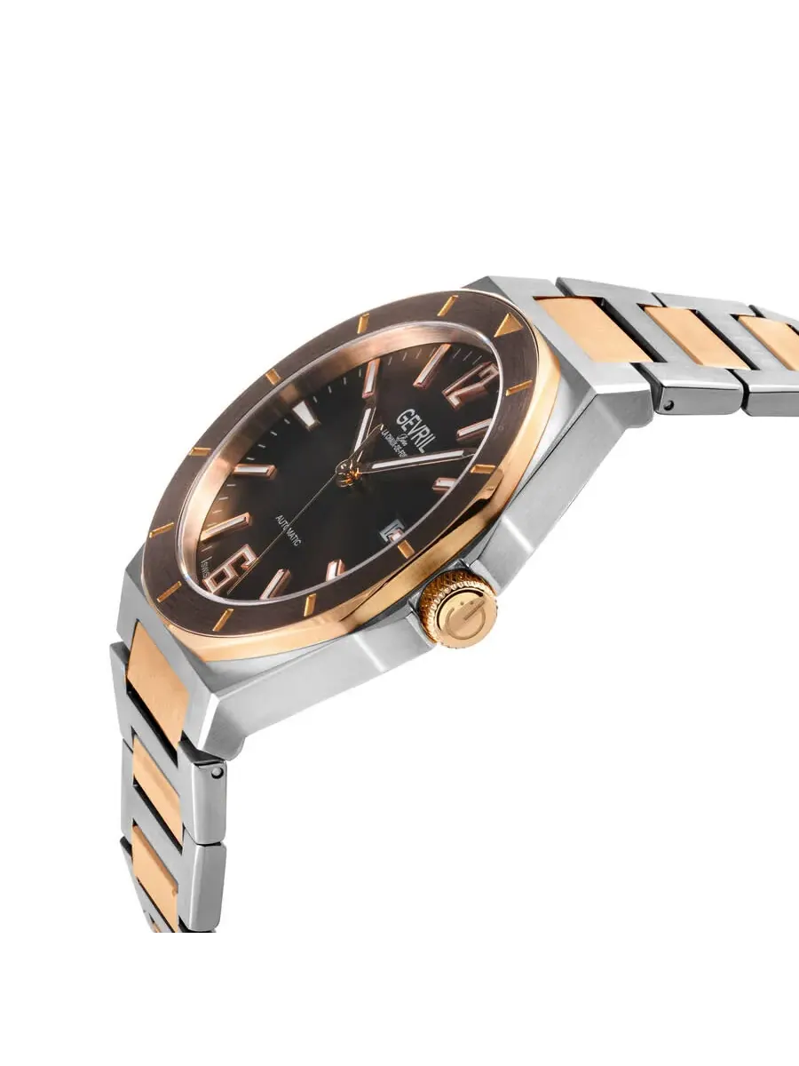 Мужские часы Gevril High Line Automatic с коричневым циферблатом 48403B — изображение 2 из 3, оттенок коричневый