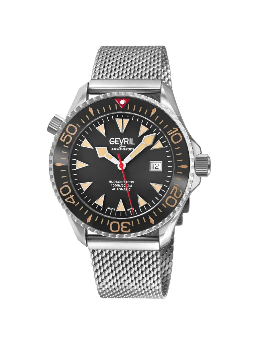 Мужские часы Gevril Hudson Yards Automatic с черным циферблатом 48840B — изображение 1 из 3, оттенок черный