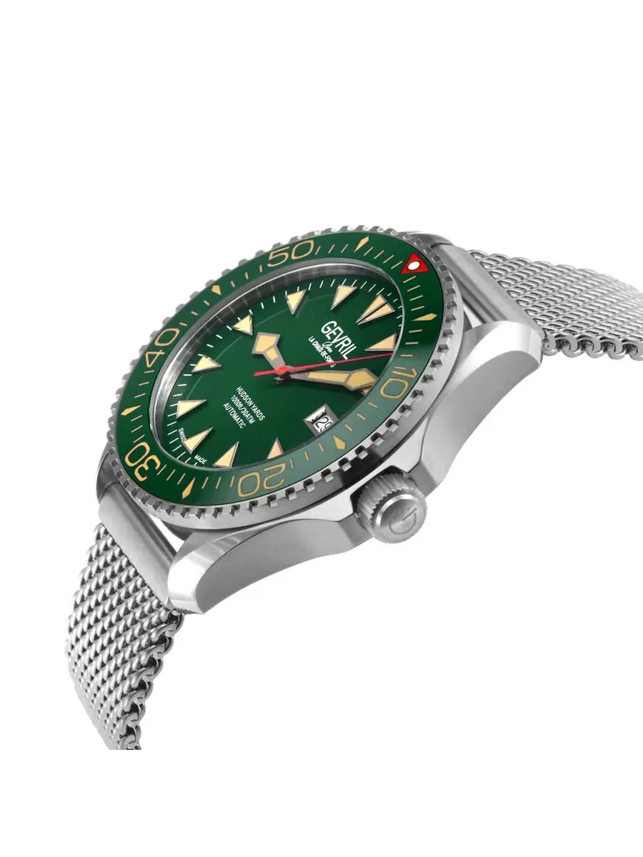 Мужские часы Gevril Hudson Yards Automatic с зеленым циферблатом 48846B — изображение 2 из 3, оттенок зеленый
