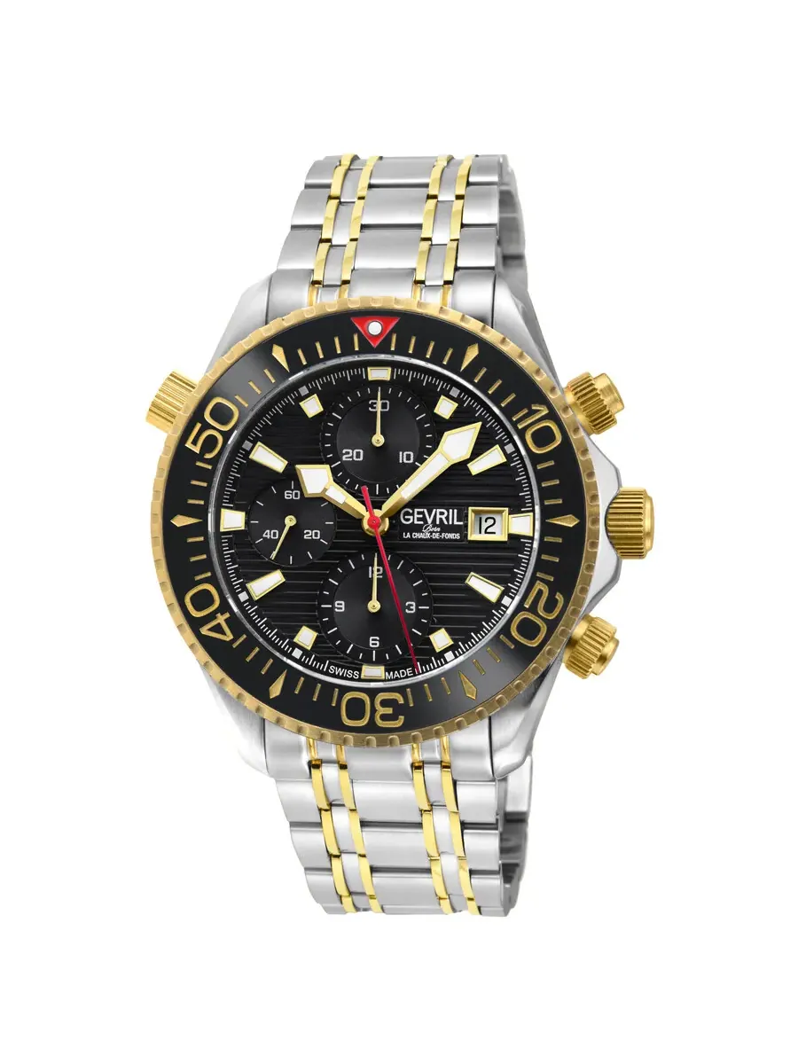 Мужские автоматические часы Gevril Hudson Yards Chronograph с черным циферблатом, модель 48812B — изображение 1 из 3