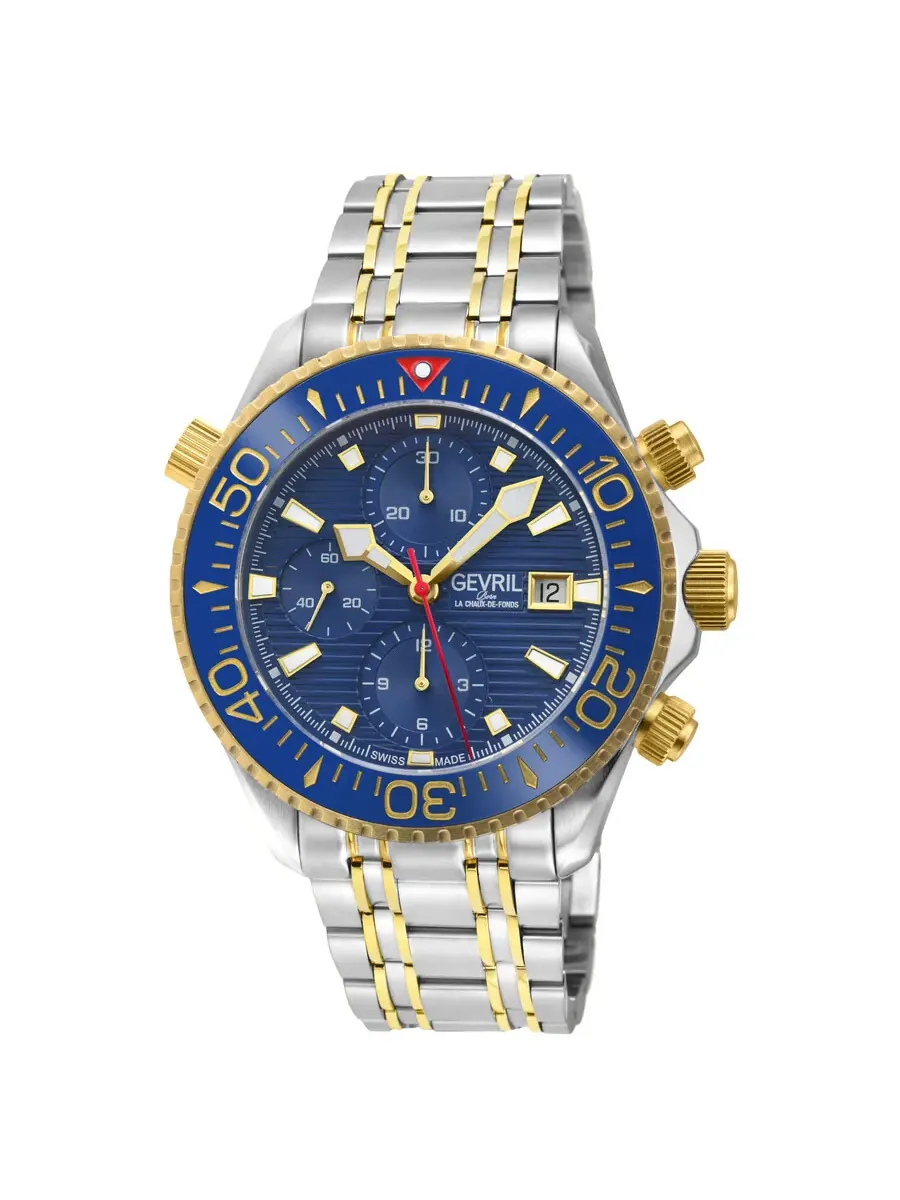 Мужские часы Gevril Hudson Yards Chronograph Automatic с синим циферблатом 48813B — изображение 1 из 3, оттенок синий
