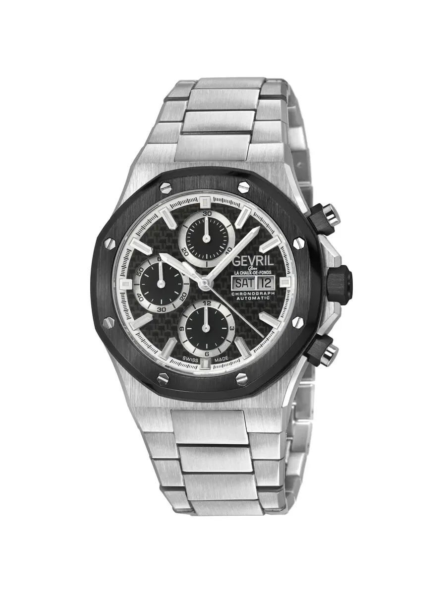 Мужские часы Gevril Kingsgate Chronograph Automatic с черным циферблатом 47903B — изображение 1 из 3, оттенок черный