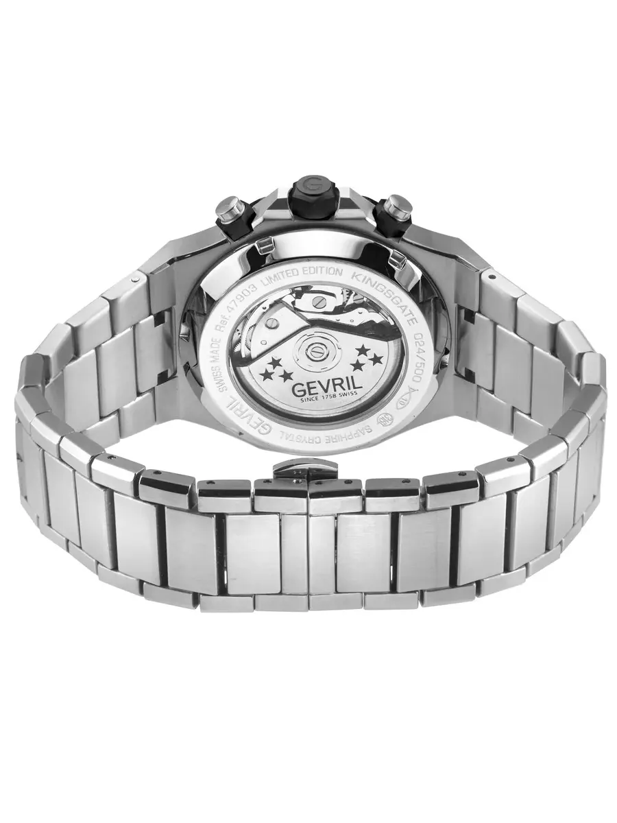 Мужские часы Gevril Kingsgate Chronograph Automatic с черным циферблатом 47903B — изображение 2 из 3, оттенок черный