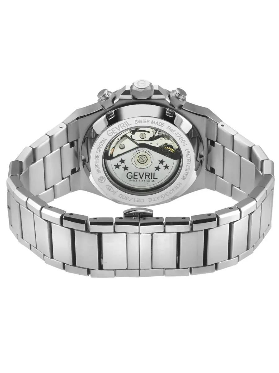 Мужские часы Gevril Kingsgate Chronograph Automatic с серым циферблатом 47904B — изображение 2 из 3, оттенок серебряный