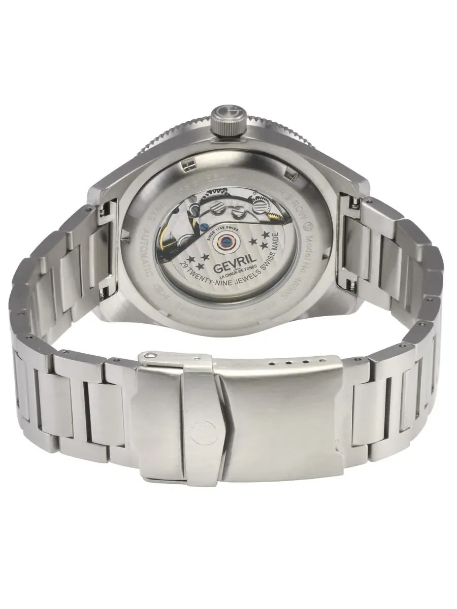 Мужские часы Gevril Mariner Row Automatic с черным циферблатом 46905B — изображение 2 из 3, оттенок зеленый