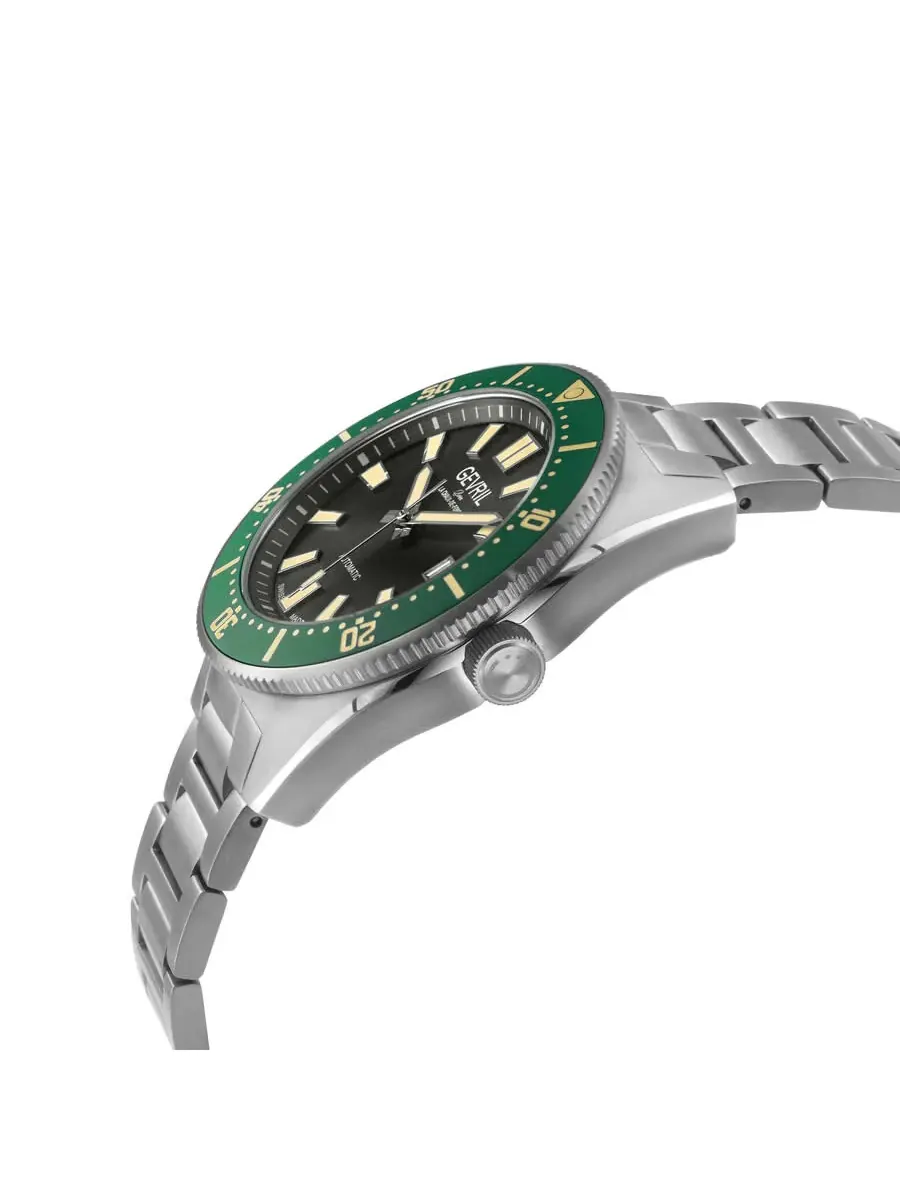 Мужские часы Gevril Mariner Row Automatic с черным циферблатом 46905B — изображение 3 из 3, оттенок зеленый