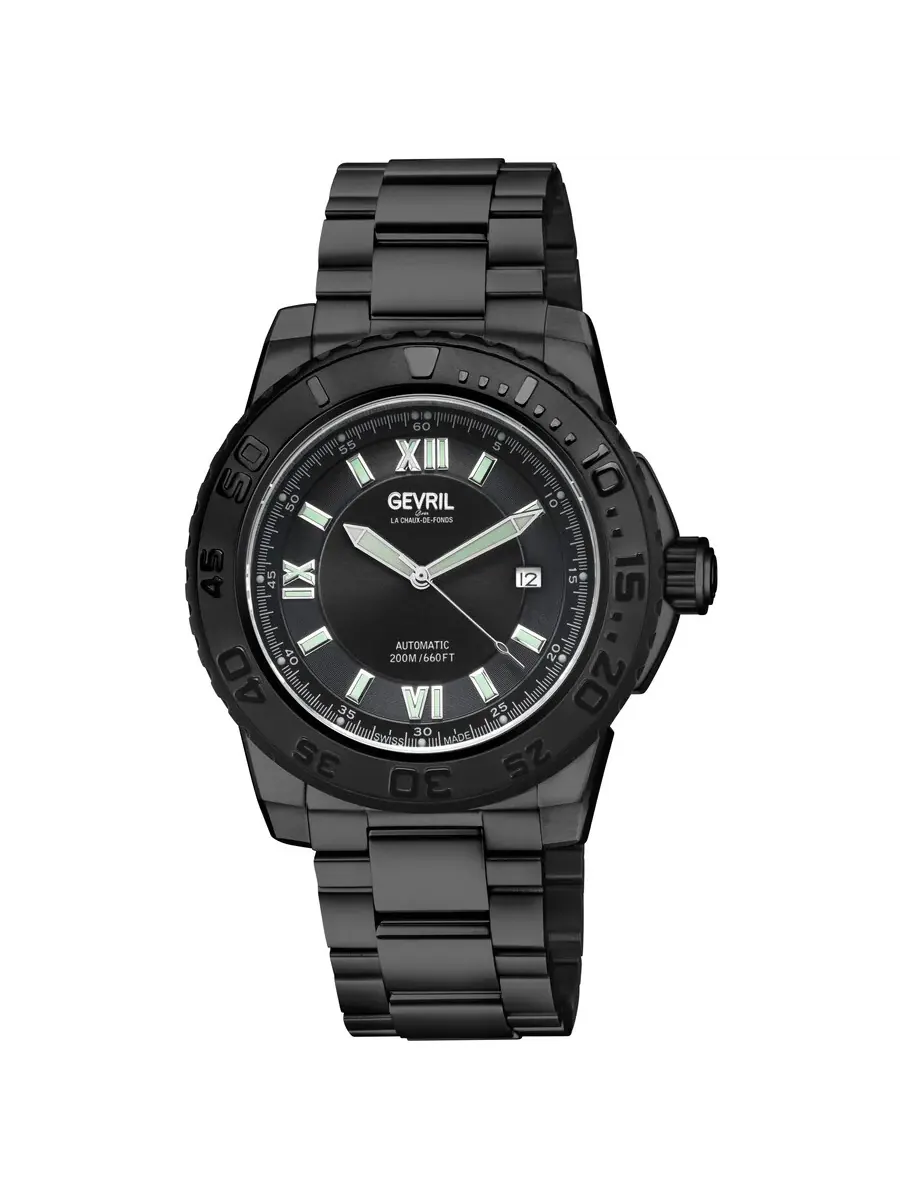 Мужские часы Gevril Seacloud Automatic с черным циферблатом 31229B — изображение 1 из 3, оттенок черный