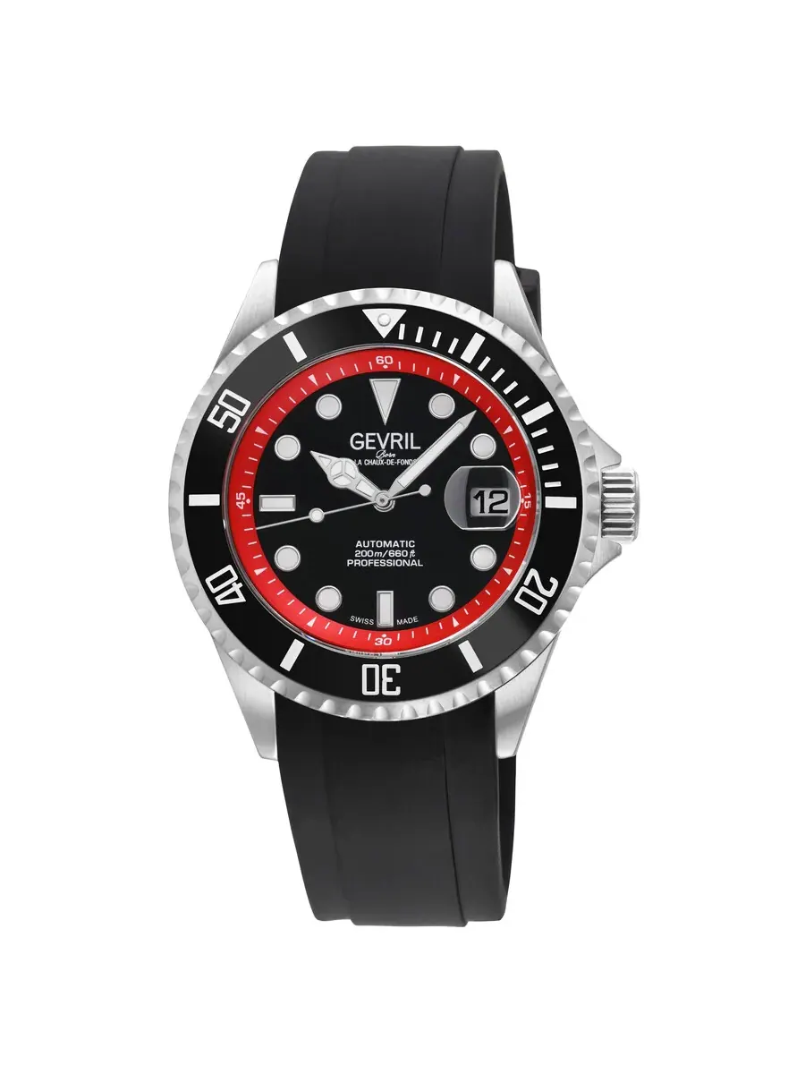 Мужские часы Gevril Wall Street Automatic с черным циферблатом 41853R — изображение 1 из 3, оттенок черный