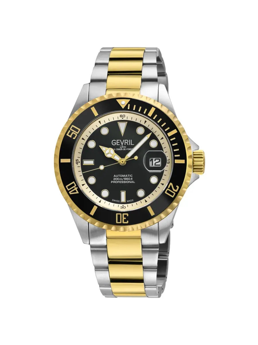 Мужские часы Gevril Wall Street Automatic с черным циферблатом 41855A — изображение 1 из 3, оттенок черный