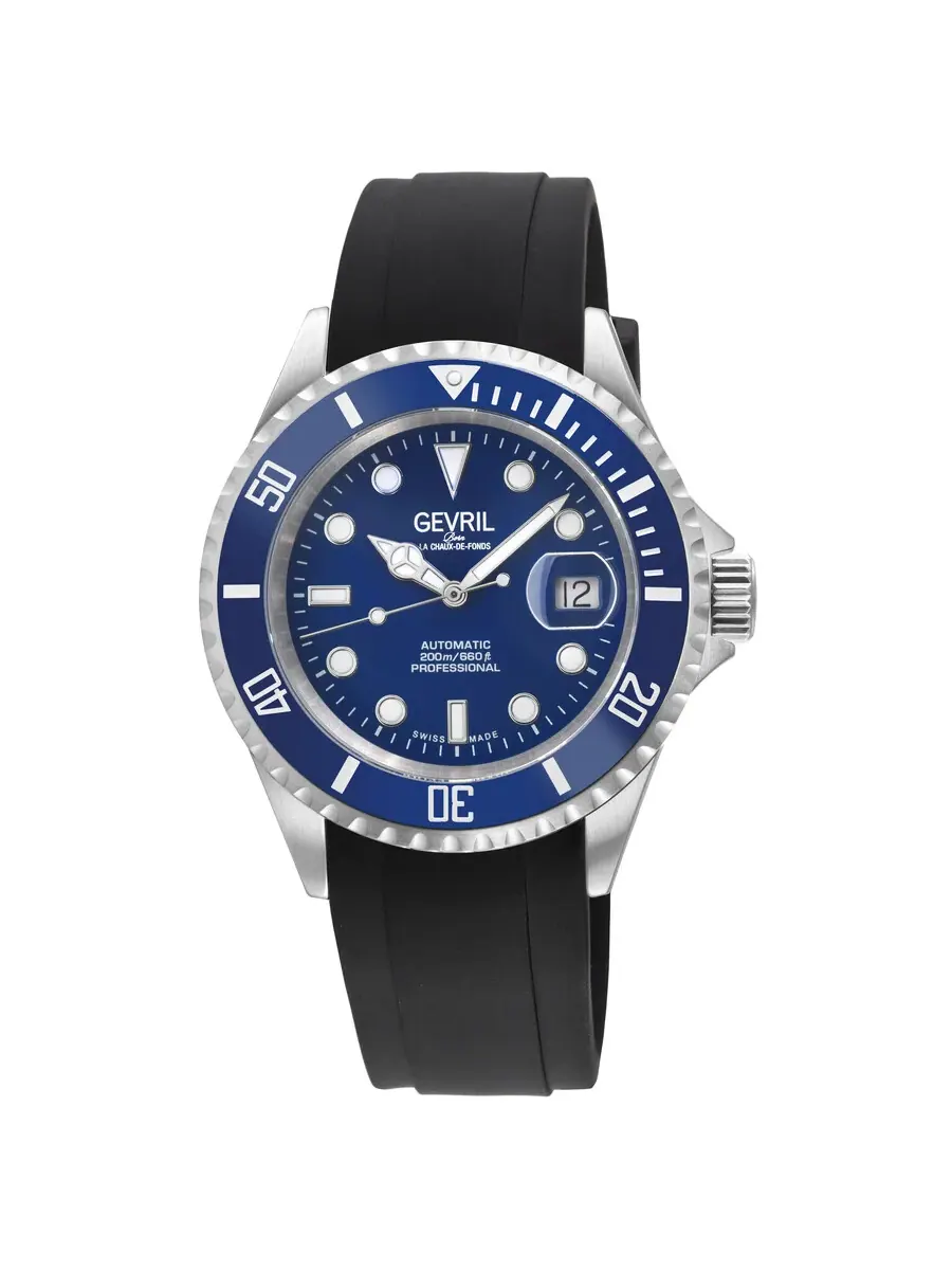 Мужские часы Gevril Wall Street Automatic с синим циферблатом 4851R — изображение 1 из 3, оттенок синий