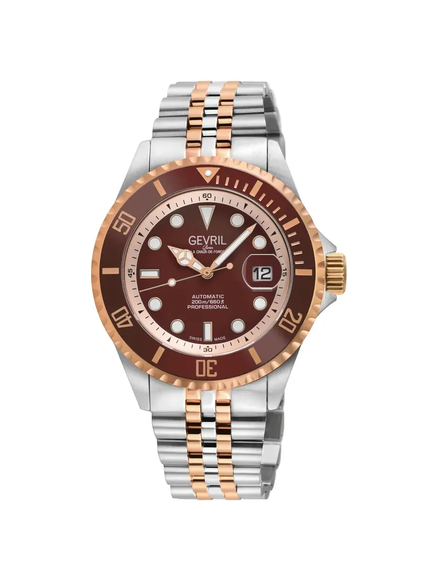 Мужские часы Gevril Wall Street Automatic с коричневым циферблатом 41858B — изображение 1 из 3, оттенок коричневый