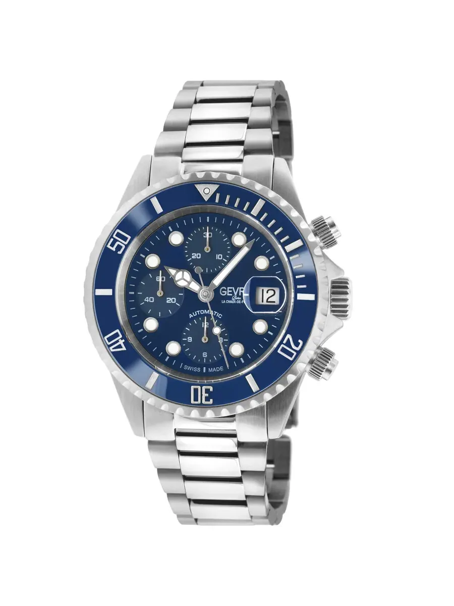 Мужские часы Gevril Wall Street Chrono Chronograph Automatic с синим циферблатом 4150A — изображение 1 из 1