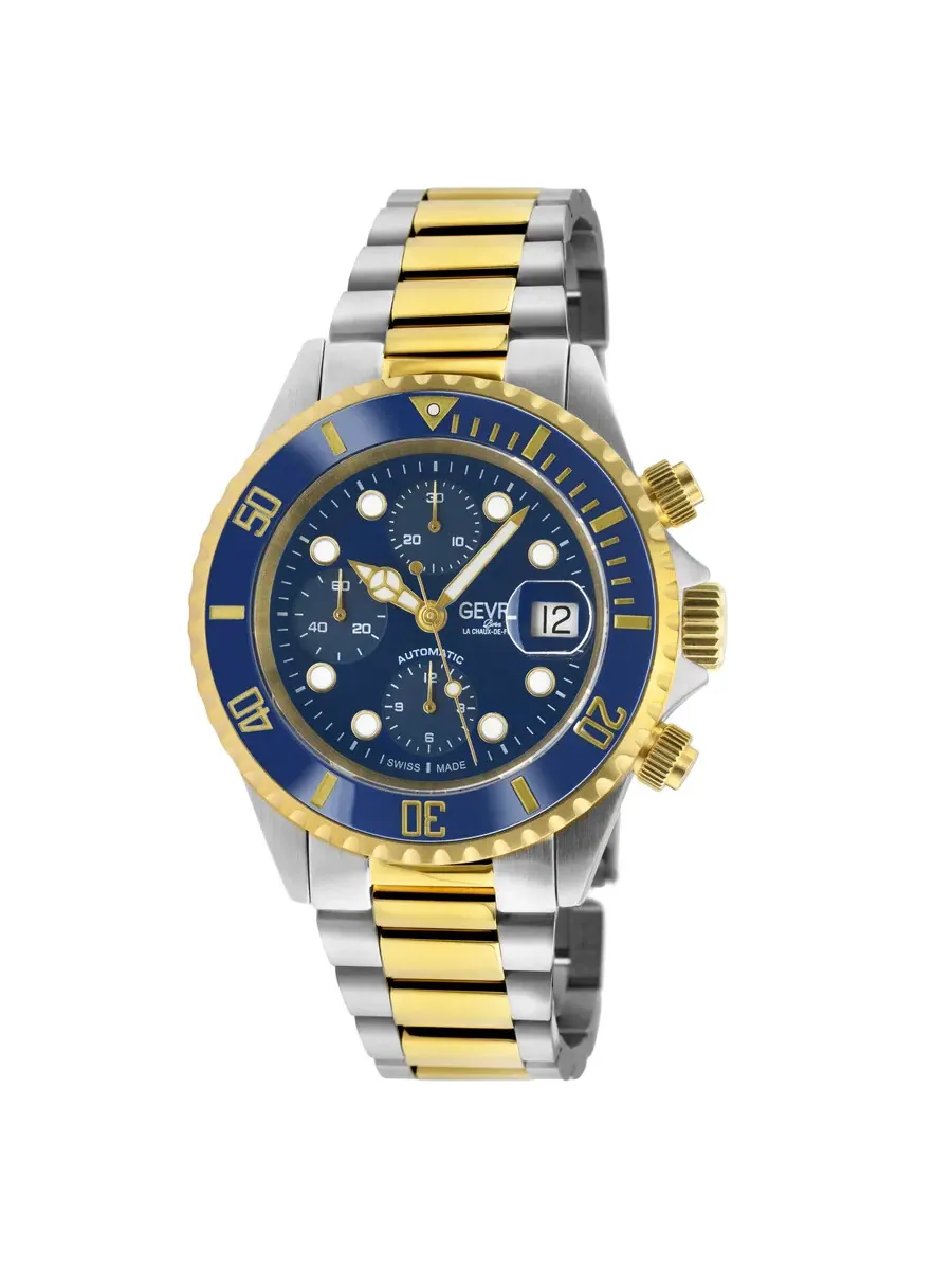Мужские часы Gevril Wall Street Chrono Chronograph Automatic с синим циферблатом 4151A — изображение 1 из 1, оттенок синий
