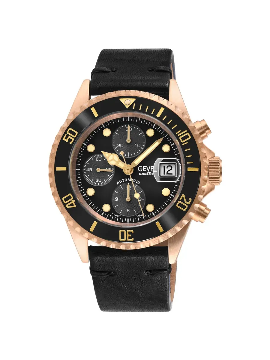 Мужские часы Gevril Wallstreet Chronograph с черным циферблатом 4167 — изображение 1 из 3, оттенок черный