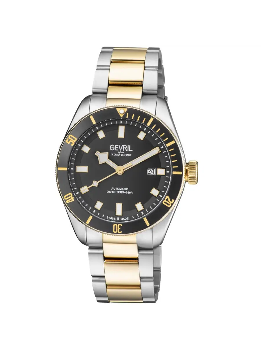 Мужские часы Gevril Yorkville Automatic с черным циферблатом 48608 — изображение 1 из 1, оттенок черный