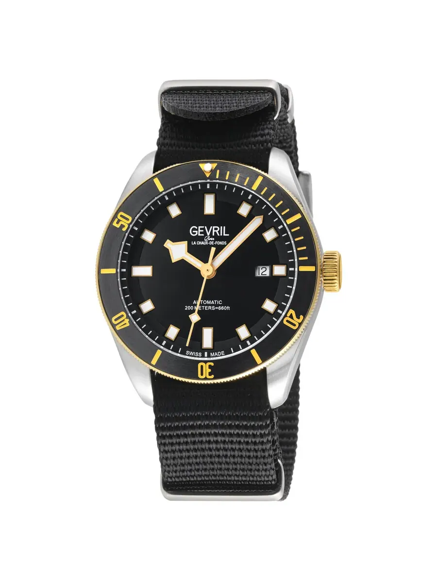 Мужские часы Gevril Yorkville Automatic с черным циферблатом 48608N — изображение 1 из 3, оттенок черный