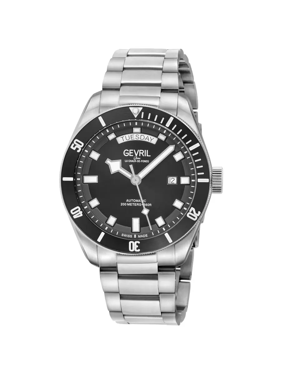 Мужские часы Gevril Yorkville Automatic с черным циферблатом 48630B — изображение 1 из 3, оттенок черный