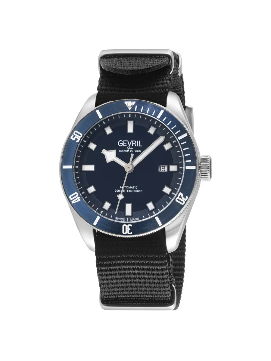 Мужские часы Gevril Yorkville Automatic с синим циферблатом 48601N — изображение 1 из 3, оттенок синий