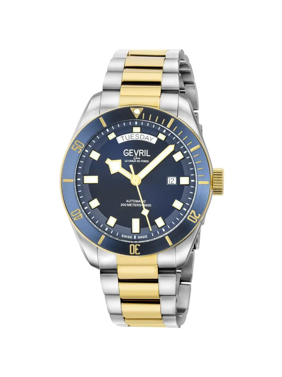 Мужские часы Gevril Yorkville Automatic с синим циферблатом 48634B — изображение 1 из 3, оттенок синий