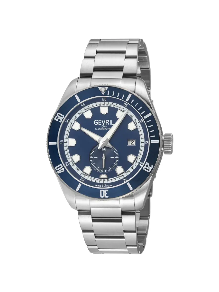 Мужские часы Gevril Yorkville Automatic с синим циферблатом 48641B — изображение 1 из 3, оттенок синий