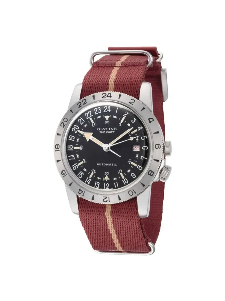 Винтажные автоматические часы Glycine Airman The Chief Purist с черным циферблатом, унисекс GL0474