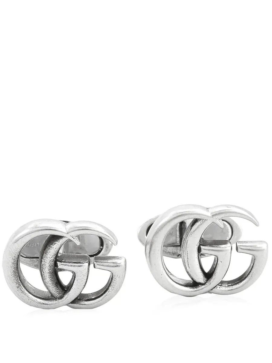 Запонки Gucci из стерлингового серебра с мотивом двойной G — изображение 1 из 4, оттенок серебряный