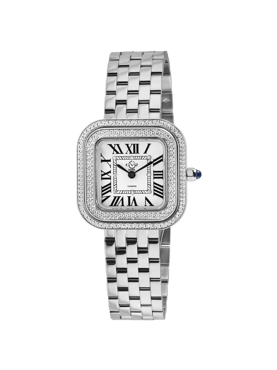 Женские часы GV2 от Gevril Bellagio с кварцевым механизмом и белым циферблатом 12130B Gv2 By Gevril — серебристый