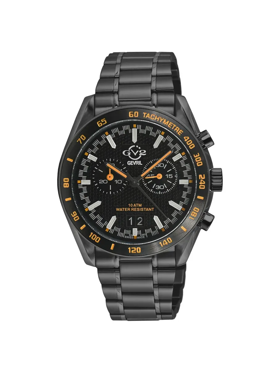 Мужские часы GV2 от Gevril Freccia Chronograph Quartz с черным циферблатом 42902B Gv2 By Gevril — изображение 1 из 3