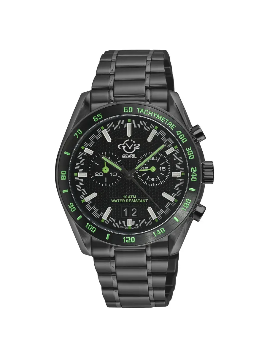 Мужские часы GV2 от Gevril Freccia Chronograph Quartz с черным циферблатом 42903B Gv2 By Gevril — изображение 1 из 3