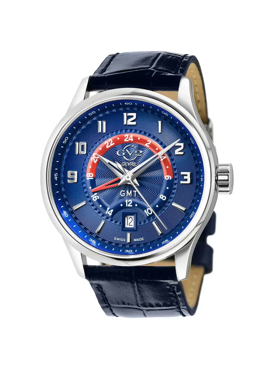 Мужские часы GV2 от Gevril Giromondo Quartz с синим циферблатом, модель 42302 Gv2 By Gevril — изображение 1 из 3