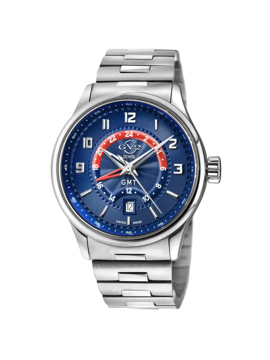 Мужские часы GV2 от Gevril Giromondo Quartz с синим циферблатом 42302B Gv2 By Gevril — серебристый