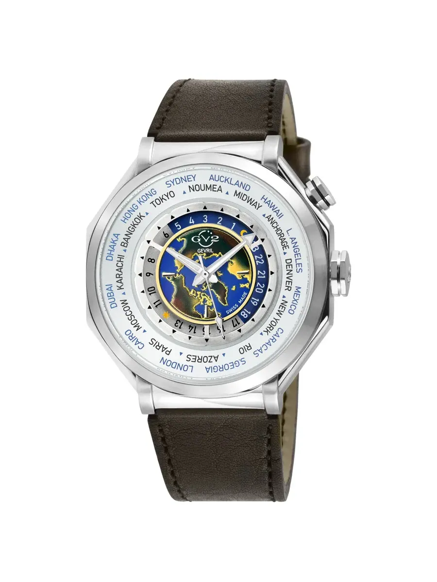 Мужские часы GV2 от Gevril Marchese Quartz с белым циферблатом 42430 Gv2 By Gevril — изображение 1 из 3, оттенок серебряный