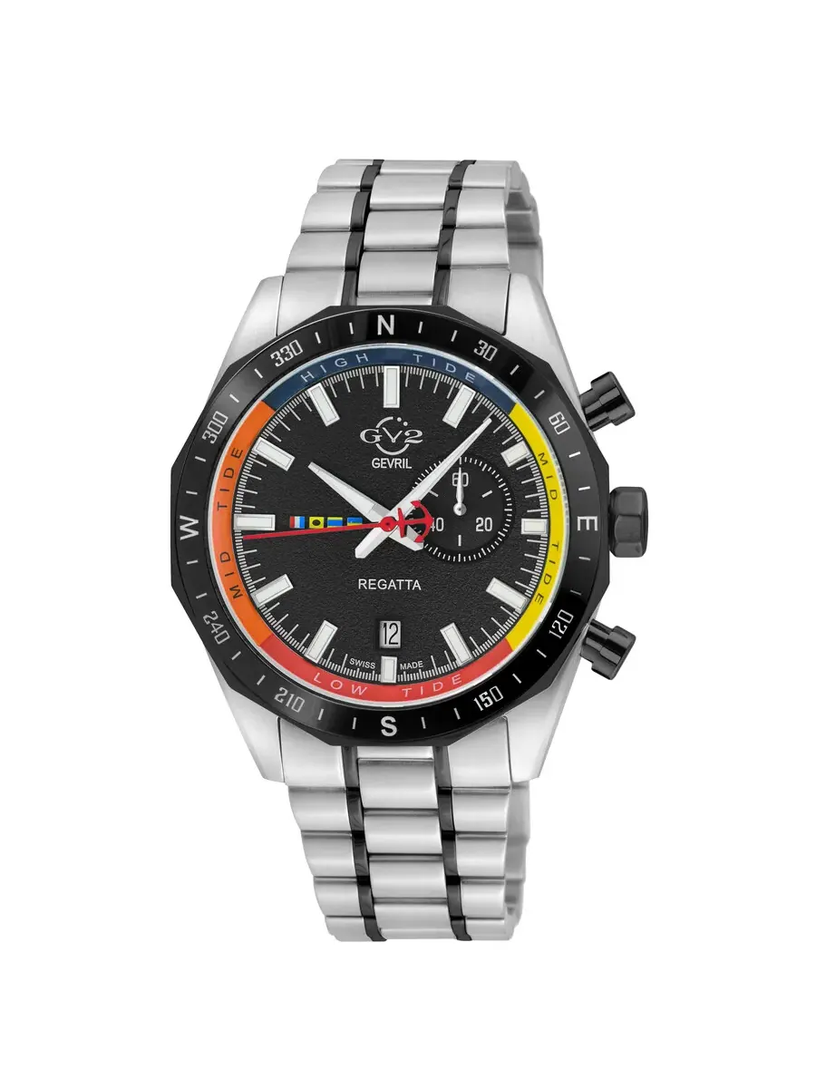 Мужские часы GV2 от Gevril Regatta с черным циферблатом 42705B Gv2 By Gevril — изображение 1 из 3, оттенок черный