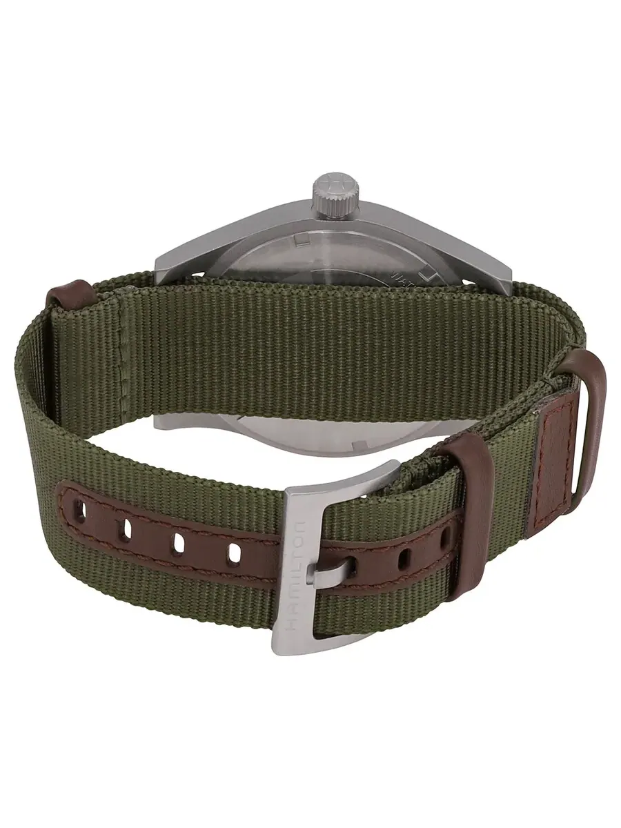 Мужские часы Hamilton Khaki Field с ручным заводом и черным циферблатом, модель H69529933 — изображение 3 из 3