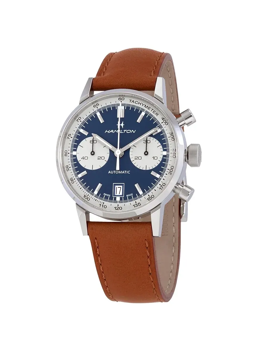 Мужские часы Hamilton Intra-Matic Chronograph Automatic с синим циферблатом H38416541 — изображение 1 из 3