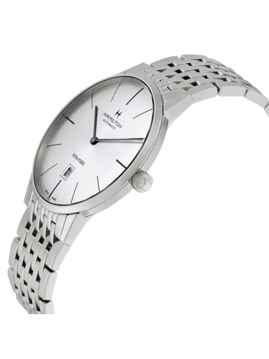 Мужские механические часы Hamilton Intra-Matic Ultra-slim H38755151 — изображение 2 из 4, оттенок серебряный