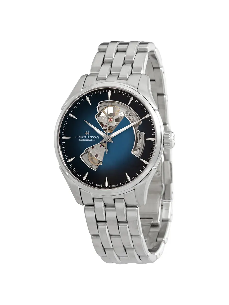 Мужские часы Hamilton Jazzmaster Automatic с синим циферблатом H32675140 — изображение 1 из 3, оттенок серебряный