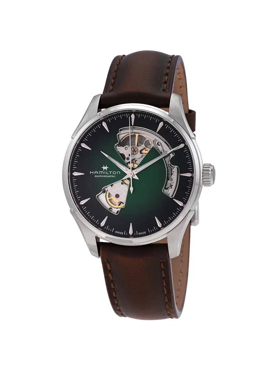Мужские часы Hamilton Jazzmaster Automatic с зеленым циферблатом H32675560 — изображение 1 из 3, оттенок серебряный